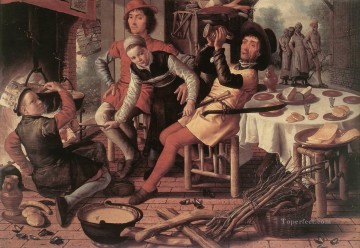ピーター・アールセン Painting - 囲炉裏の農民 オランダの歴史画家ピーテル・アールセン